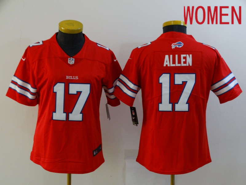 Women Buffalo Bills #17 Allen Red Nike Vapor Untouchable Limited 2021 NFL Jersey